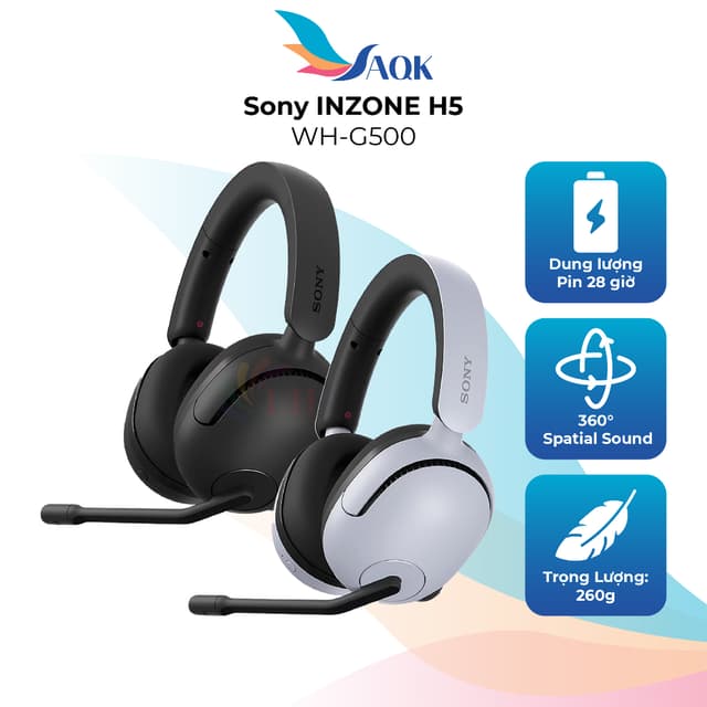 Tai nghe chụp tai Bluetooth Gaming Sony INZONE H5 WH-G500 - Hàng chính hãng - Ảnh 6