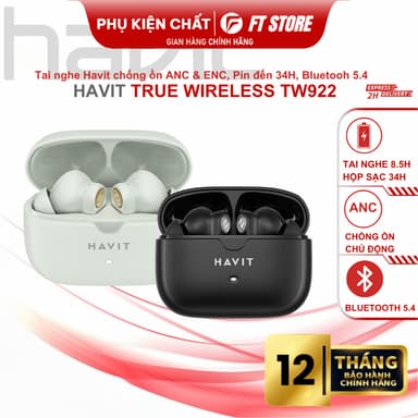 So sánh giá Tai nghe Bluetooth True Wireless Havit TW992 chống ồn chủ động ANC & ENC, pin 34H, âm thanh mạnh mẽ rẻ nhất?