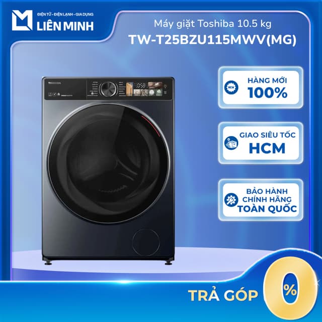 TW-T25BZU115MWV(MG) / TW-T25BU115MWV(MG) - Máy Giặt Toshiba Inverter 10.5 Kg Cửa Trước [Giao Toàn Quốc] - Ảnh 1