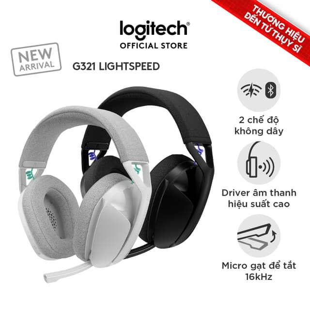 Tai nghe Gaming không dây Bluetooth Logitech G321 LIGHTSPEED - Cần micro 16 kHz, pin 20 giờ - Ảnh 6