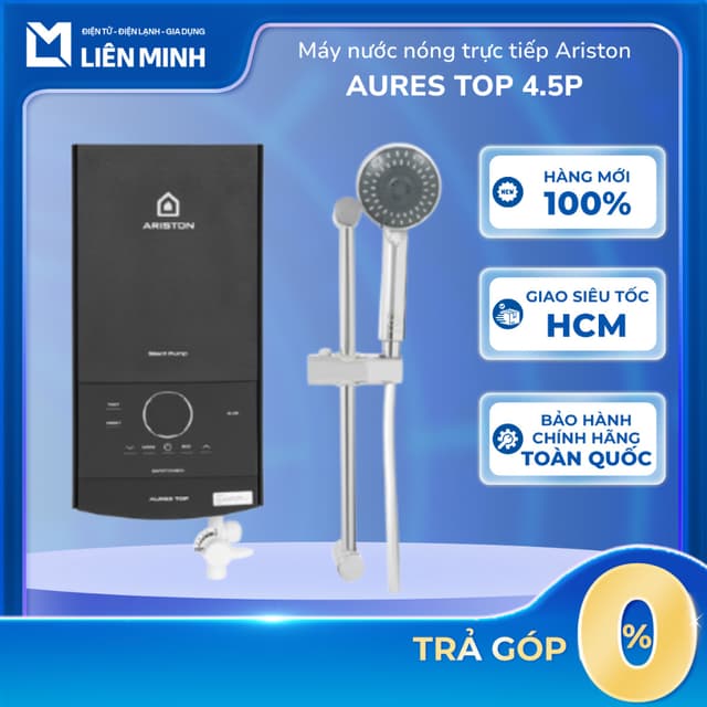 Máy Nước Nóng Trực Tiếp Ariston 4500W AURES TOP 4.5P Cảm Biến Lưu Lượng Nước, Cầu Dao Chống Rò Điện [GIÁ MÁY] - Ảnh 4