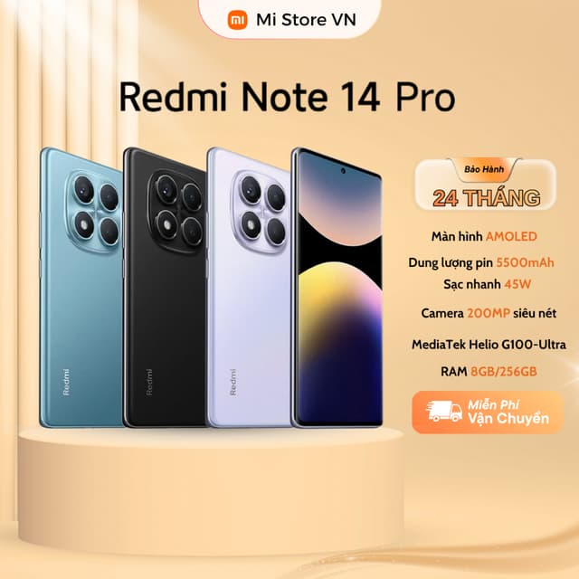 Điện thoại thông minh Xiaomi Redmi Note 14 Pro 8GB/256GB Màn Amoled - Bảo Hành 24 Tháng Chính Hãng - Ảnh 6