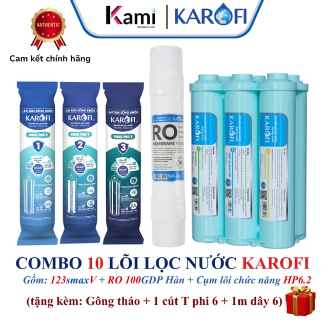Combo 10 Lõi Lọc Karofi Chính Hãng _ Gồm 123 Smax Pro V, RO 100GPD Hàn, Cụm Smax HP 6.2_ Cho Máy Model: KAQ-X16... - Ảnh 12