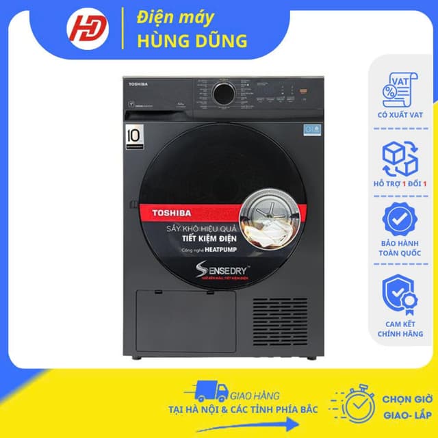 [ SHIP HỎA TỐC 2H TẠI HÀ NỘI ] Máy sấy bơm nhiệt heat pumpToshiba 8 kg TD-T21B90 /10 kg TD-BP110GHV(MG)- Mới 2025 - Ảnh 6