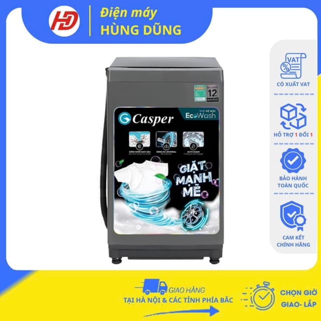 [SHIP HỎA TỐC 2H TẠI HÀ NỘI ] Máy giặt Lồng Đứng 7,5kg Casper WT-75NG1 / Casper 8.5 kg WT-85NG1 - Ảnh 4