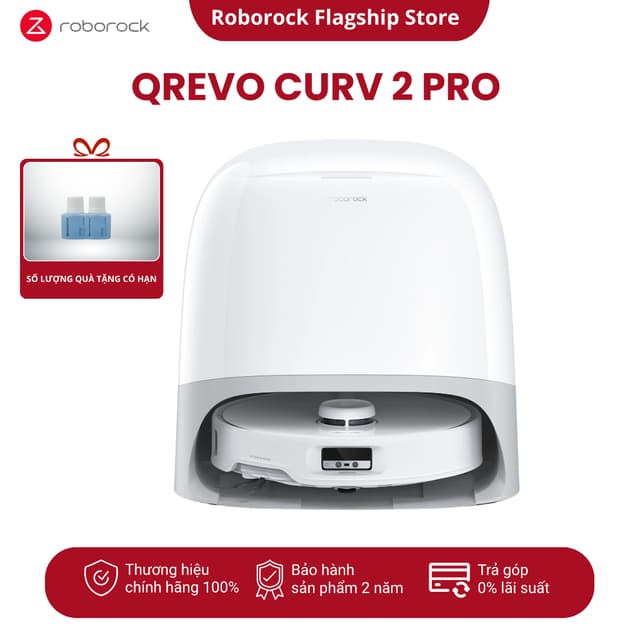 Robot hút bụi lau nhà Roborock Qrevo Curv | Qrevo Curv 2 Pro - Chống rối tóc 100% - Lực hút mạnh - Ảnh 5