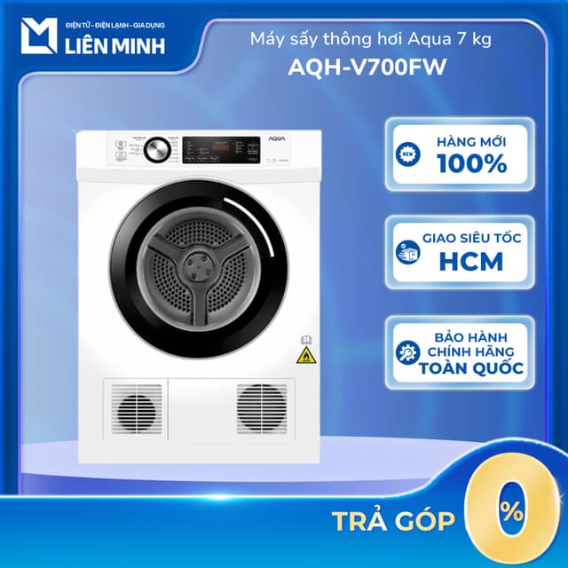[Shopee - Lắp đặt 0Đ HN HCM]  AQH-V700FW - Máy sấy thông hơi Aqua 7 kg AQH-V700FW - Ảnh 7