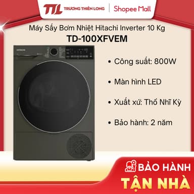 So sánh giá [Shopee - Lắp đặt 0Đ HN HCM] - TD-100XFVEM - Máy Sấy Bơm Nhiệt Hitachi 10 Kg TD-100XFVEM rẻ nhất?