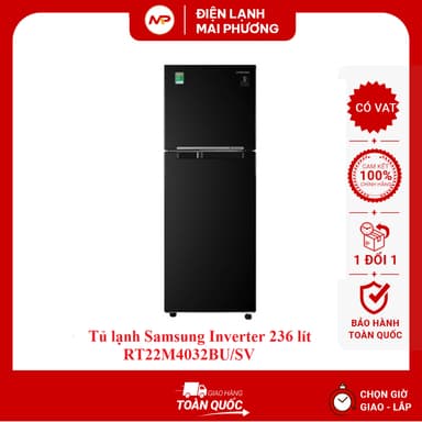 So sánh giá [FREESHIP+LẮP ĐẶT HN]Tủ lạnh Samsung Inverter 236 lít RT22M4032BU/SV - (Bảo hành 24 tháng) rẻ nhất?