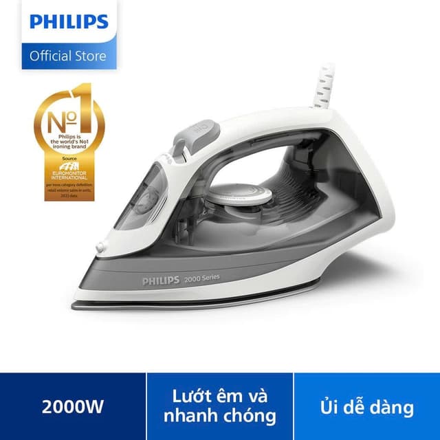 Bàn Ủi Hơi Nước Philips DST2020/80 | 2000W| mặt đế ceramic - Hàng Chính Hãng - Ảnh 3