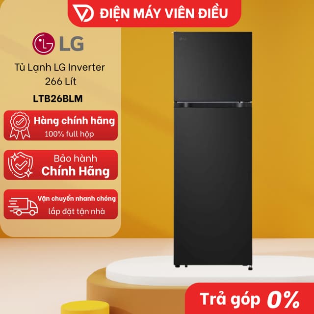 [FREESHIP NGHỆ AN] Tủ lạnh LG Inverter 266 lít LTB26BLM làm lạnh nhanh tiết kiệm điện cho gia đình - Ảnh 7
