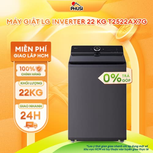 T2522AX7G [GIAO LẮP MIỄN PHÍ HCM] Máy giặt LG AI DD Inverter 22 kg - CHÍNH HÃNG, BH 2 NĂM - Ảnh 6