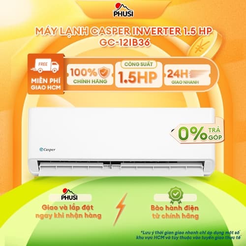 GC-12IB36 [GIAO MIỄN PHÍ HCM] Máy Lạnh Casper Inverter 1.5 HP - CHÍNH HÃNG, BH 3 NĂM - Ảnh 3