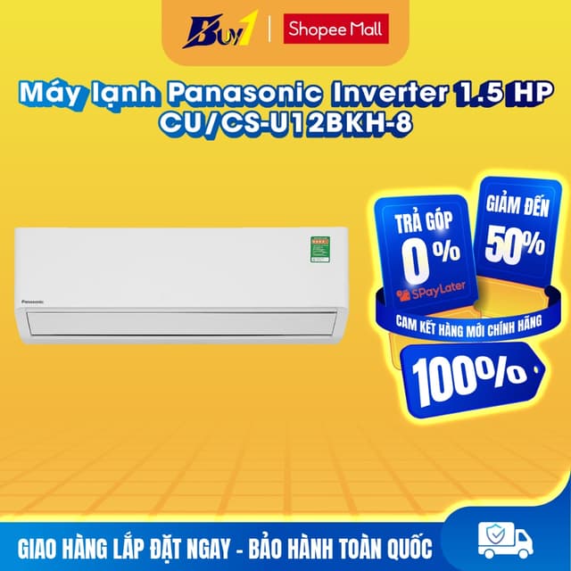 CU/CS-U12BKH-8 - Máy lạnh Panasonic Inverter 1.5 HP CU/CS-U12BKH-8 - Hàng chính hãng - Ảnh 5