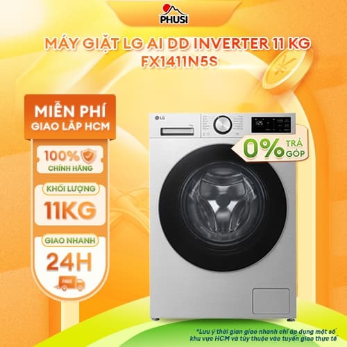 FX1411N5S [GIAO LẮP MIỄN PHÍ HCM] Máy Giặt LG AI DD Inverter 11 Kg - CHÍNH HÃNG, BH 2 NĂM - Ảnh 5