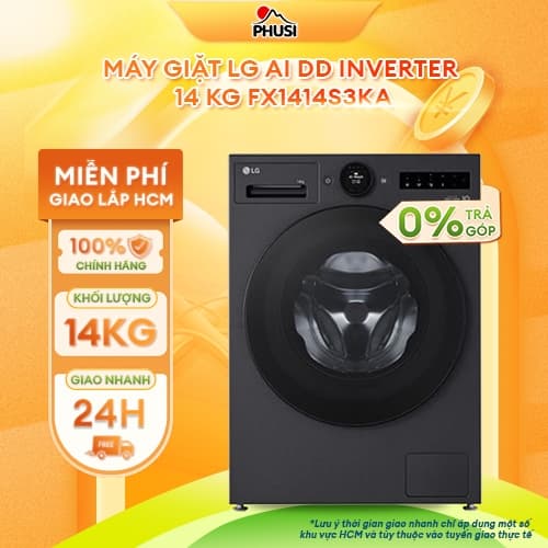 FX1414S3KA [GIAO LẮP MIỄN PHÍ HCM] Máy Giặt LG AI DD Inverter 14 Kg - CHÍNH HÃNG, BH 2 NĂM - Ảnh 9