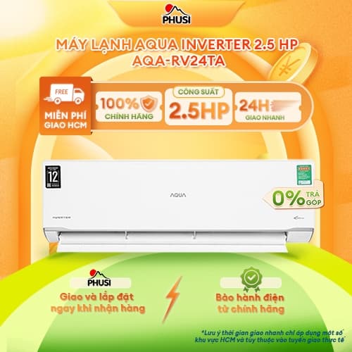AQA-RV24TA [GIAO MIỄN PHÍ HCM] Máy Lạnh Aqua Inverter 2.5 HP - CHÍNH HÃNG, BH 2 NĂM - Ảnh 3