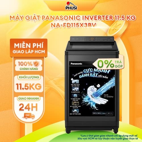NA-FD115X3BV [GIAO LẮP MIỄN PHÍ HCM] Máy giặt Panasonic Inverter 11.5 Kg - CHÍNH HÃNG, BH 2 NĂM - Ảnh 1