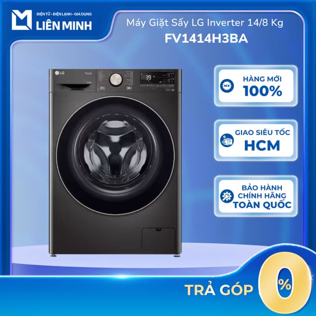 [Shopee - Lắp đặt 0Đ HN HCM]  FV1414H3BA - Máy Giặt Sấy LG AI DD Inverter Giặt 14 kg - Sấy 8 kg FV1414H3BA - Ảnh 12