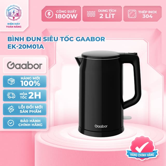 Bình Đun Nước Siêu Tốc Gaabor 2 Lít EK-20M01A – Công Suất 1800W - Chính Hãng - Ảnh 12