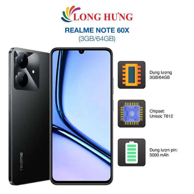 Điện thoại Realme Note 60x (3GB/64GB) - Hàng chính hãng - Ảnh 1