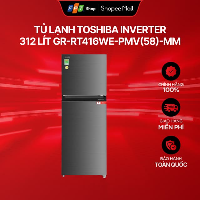 [Chỉ GH tận nơi]  Tủ lạnh Toshiba Inverter 312 lít GR-RT416WE-PMV(58)-MM - Ảnh 11