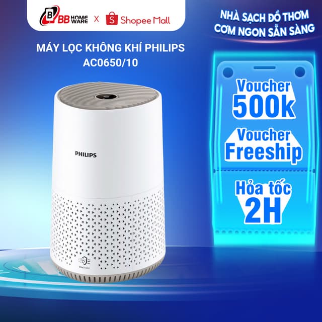 Máy Lọc Không Khí PHILIPS AC0650/10 (12W) Diện Tích Lọc Đến 44m2, Cảm Biến Thông Minh, Vận Hành Êm - Ảnh 12
