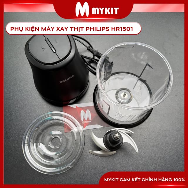 Phụ kiện Máy xay thịt đa năng Philips HR1501/00 1 lít 450W chuẩn hãng - Ảnh 10