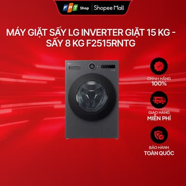 So sánh giá Chỉ GH tận nơi] Máy giặt sấy LG Inverter giặt 15 kg - sấy 8 Kg F2515RNTG rẻ nhất?