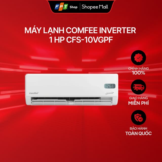 [Chỉ GH tận nơi] Máy Lạnh Comfee Inverter 1 HP CFS-10VGPF, tiết kiệm điện, tự động làm sạch - Ảnh 2