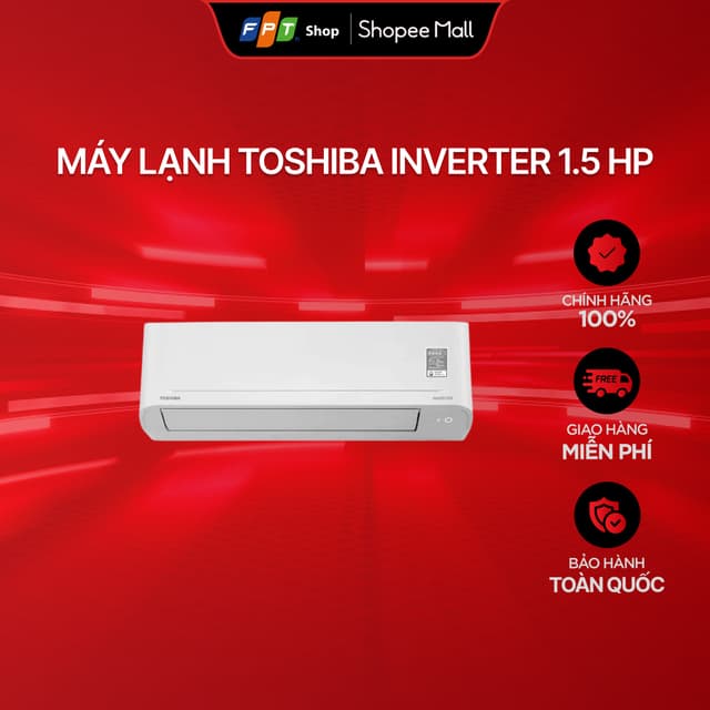 [Chỉ GH tận nơi] Máy Lạnh Toshiba Inverter 1.5 HP RAS-H13S5KCV2G-V, Bảo hành 36 tháng - Ảnh 5
