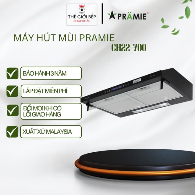 Máy hút mùi âm tủ Pramie CH22-700 – Sức Hút 600m³/h – Vẫy Tay Và Cảm Ứng – 2 Quạt – Hoạt Động Êm - Ảnh 12