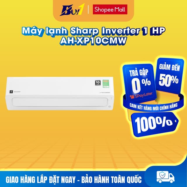 AH-XP10CMW - Máy lạnh Sharp Inverter 1 HP AH-XP10CMW - Hàng chính hãng - Ảnh 1