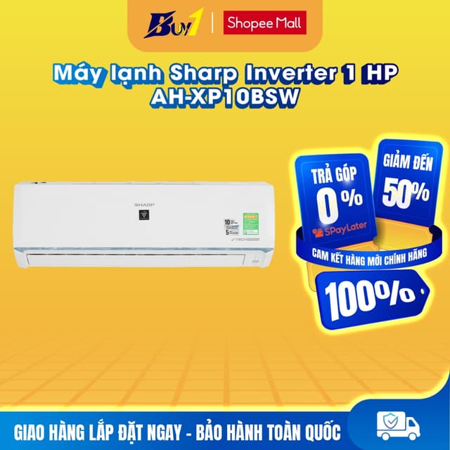 AH-XP10BSW - Máy lạnh Sharp Inverter 1 HP AH-XP10BSW - Hàng chính hãng - Ảnh 1