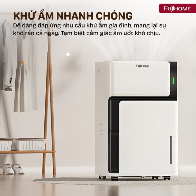 Máy Hút Âm Lọc Không Khí Gia Đình Fujihome DH07 - Công suất hút 7 Lít/ngày, lọc không khí Ionizer - Ảnh 7