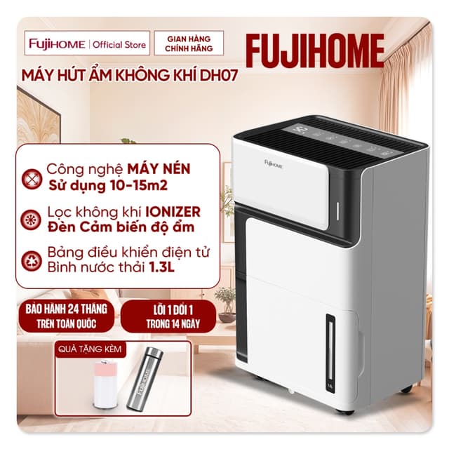 Máy hút ẩm lọc không khí Ion phòng 10-15m2 FUJIHOME DH07 Nhập Khẩu công nghệ máy nén phòng khách phòng ngủ đa năng - Ảnh 6