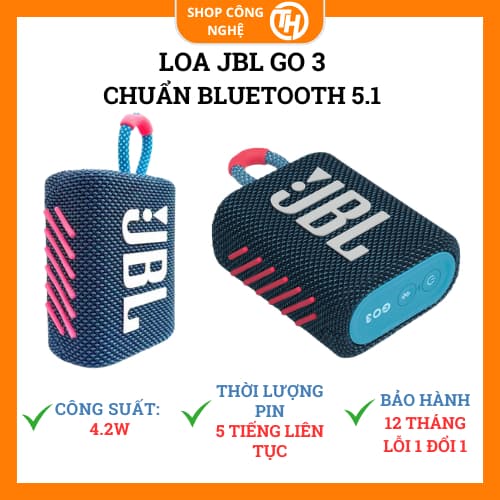 Loa Bluetooth JBL GO 3 Công Suất 4.2W Nghe Nhạc Tới 5h Chống Nước IP67 Kết Nối Bluetooth 5.1 - Ảnh 9