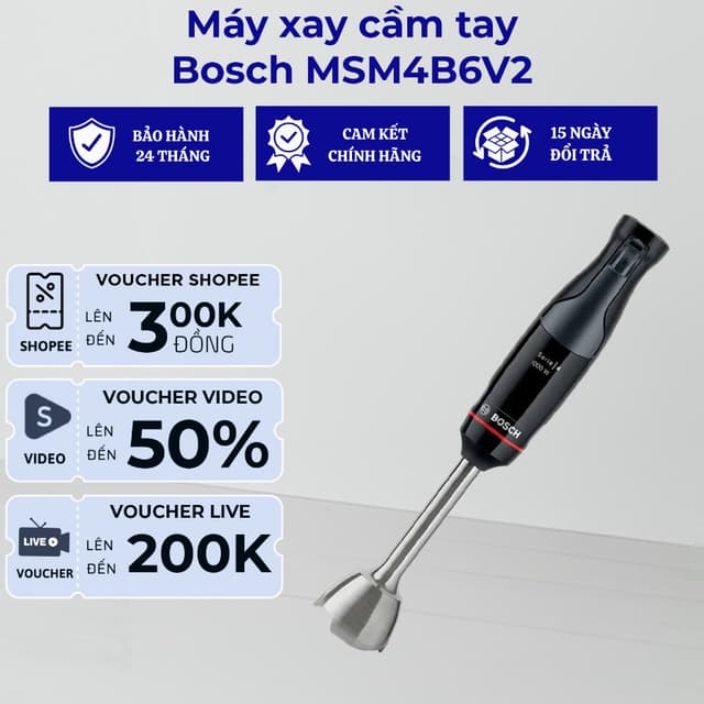 Máy xay cầm tay Bosch MSM4B6V2 - Hàng Chính Hãng _ Bảo Hành 24 Tháng - Ảnh 11