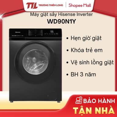 So sánh giá WD90N1Y - Máy Giặt Sấy Hisense Inverter Giặt 9 Kg - Sấy 6 Kg Inverter WD90N1Y rẻ nhất?