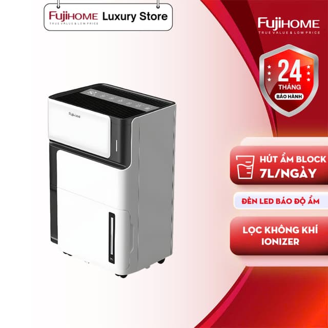 Máy Hút Ẩm Block Fujihome DH07 mẫu mới 2025 lọc không khí - Công suất 7L/ngày kết hợp lọc không khí - Ảnh 2