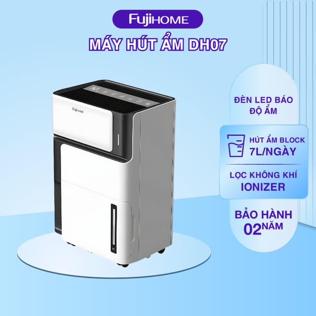 Máy hút ẩm gia đình thông minh Fujihome DH07 , Công suất hút 7 lít/ngày, lọc không khí ionizer - Ảnh 11