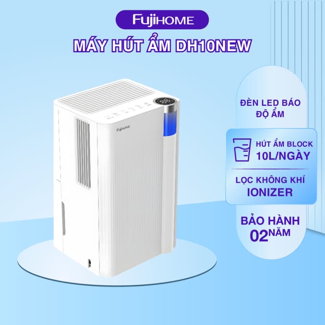 Máy hút ẩm chạy bằng máy nén Fujihome DH10NEW với công suất hút 10 lít/ngày, lọc không khí ionizer - Ảnh 4