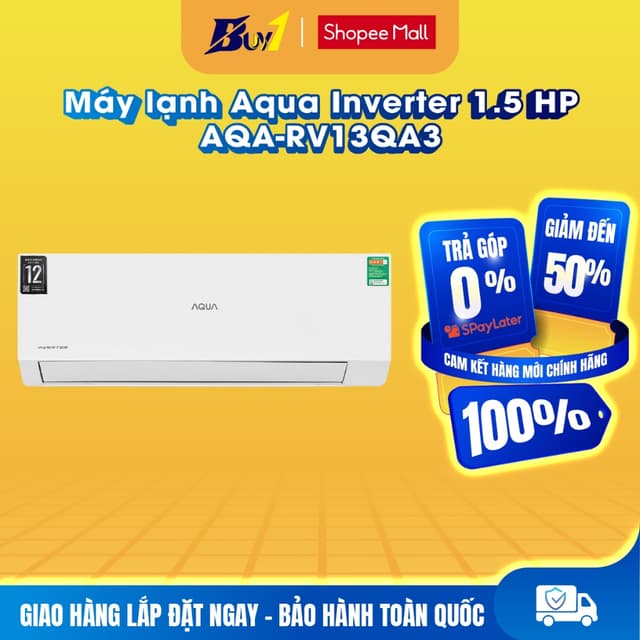 AQA-RV13QA3 - Máy lạnh Aqua Inverter 1.5 HP AQA-RV13QA3 - Hàng chính hãng - Ảnh 3