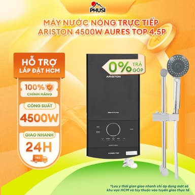 So sánh giá AURES TOP 4.5P [GIAO TOÀN QUỐC] Máy nước nóng trực tiếp Ariston 4500W AURES TOP 4.5P - BH CHÍNH HÃNG rẻ nhất?