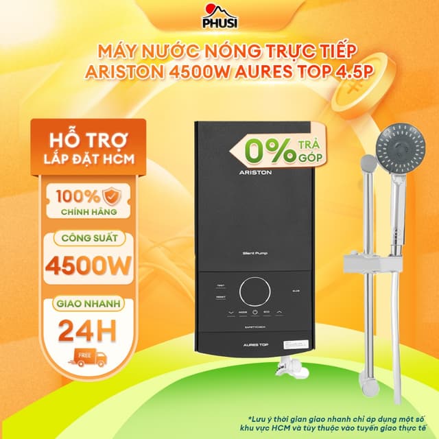 AURES TOP 4.5P [GIAO TOÀN QUỐC] Máy nước nóng trực tiếp Ariston 4500W AURES TOP 4.5P - BH CHÍNH HÃNG - Ảnh 9