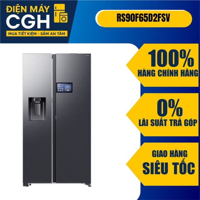 Tủ lạnh Samsung Inverter 615 lít Side By Side AI Home RS90F65D2FSV - Ảnh 2