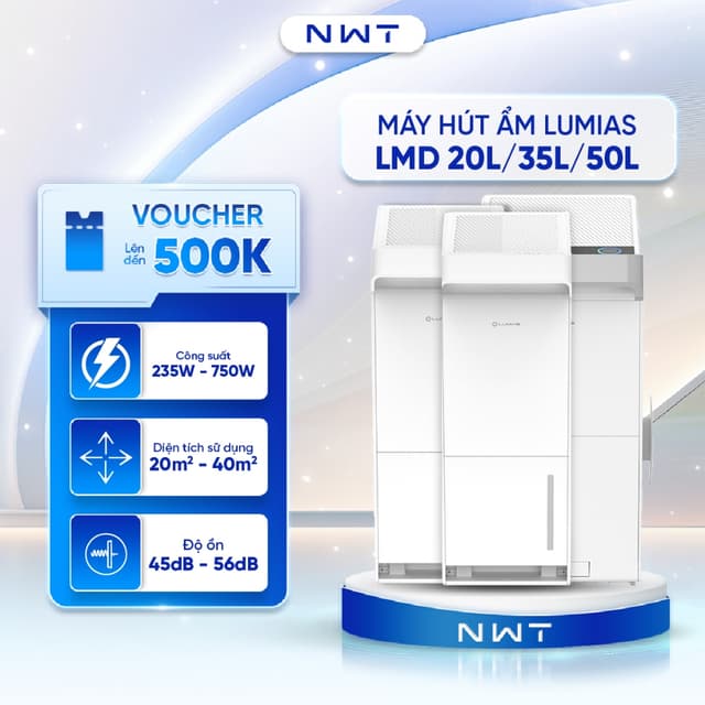 Máy hút ẩm Lumias LMD 20L/35L/50L, 20-40m2 - Thiết bị hút ẩm hiệu quả - NewWidetech.Offcial - Ảnh 4