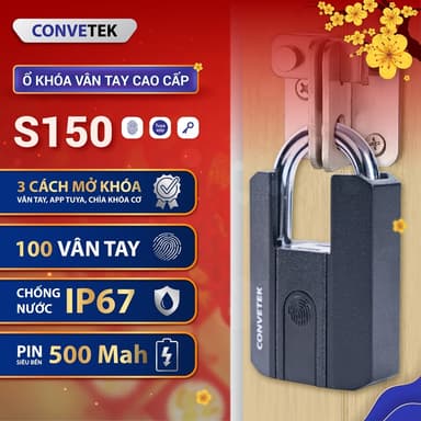 So sánh giá Ổ Khóa Vân Tay Thông Minh CONVETEK CV-S150 | App TTlock, Cỡ Lớn, Chống Cắt, Chìa Cơ Dự Phòng rẻ nhất?