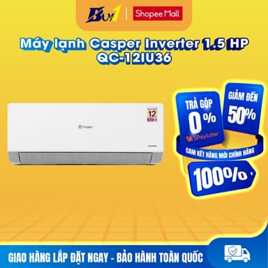 So sánh giá QC-12IU36A - Máy lạnh Casper Inverter 1.5 HP QC-12IU36A - Hàng chính hãng rẻ nhất?