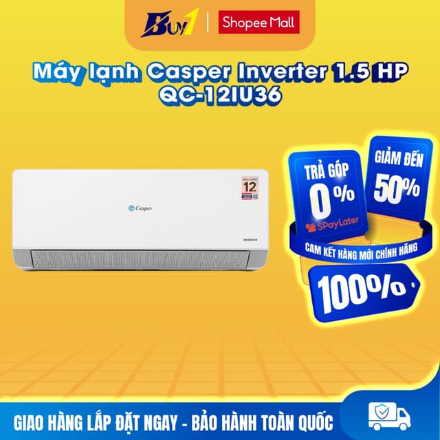 QC-12IU36A - Máy lạnh Casper Inverter 1.5 HP QC-12IU36A - Hàng chính hãng - Ảnh 10